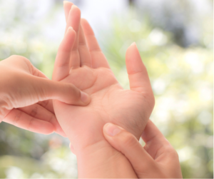 Aftercare . Hand reflex after care